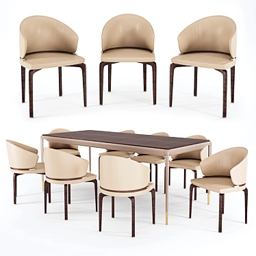 Wansheng Table and Chair Set 3D model image 1 