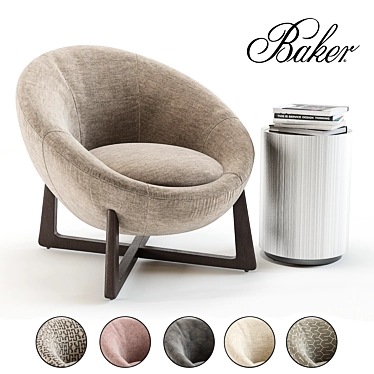 Baker Pod Lounge Chair Set: Sleek Modern Design 3D model image 1 