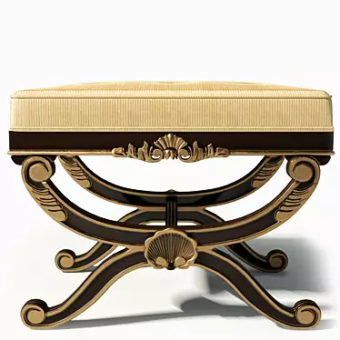 Elegant French Footstool by Century Furniture 3D model image 1 