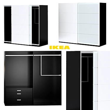 Stylish Ikea Wardrobe: Coupe 3D model image 1 