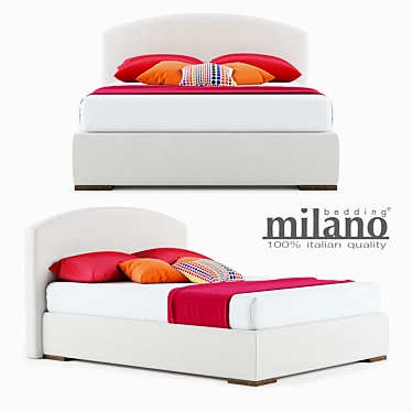 Elegant Queen Size Milano Bedding 3D model image 1 