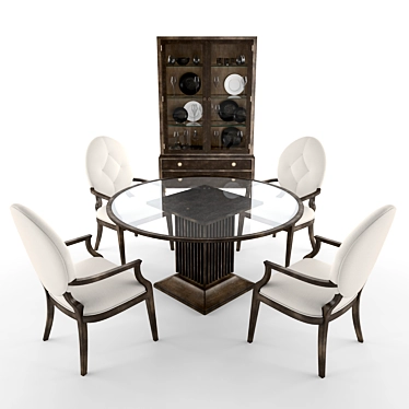 Elegant Clarendon Dining Set 3D model image 1 