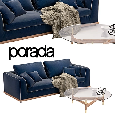 Elegant Porada Kirk Living Set 3D model image 1 