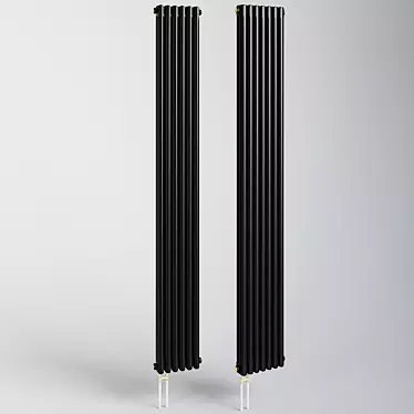 Sleek Black Vertical Mount Heater 3D model image 1 
