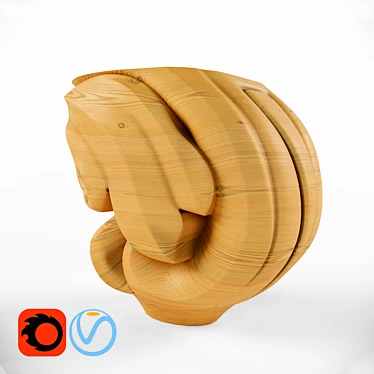 Title: Artisan Carved Leg 3D model image 1 