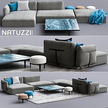 Natuzzi Herman Sofa: Sophisticated Comfort 3D model image 1 