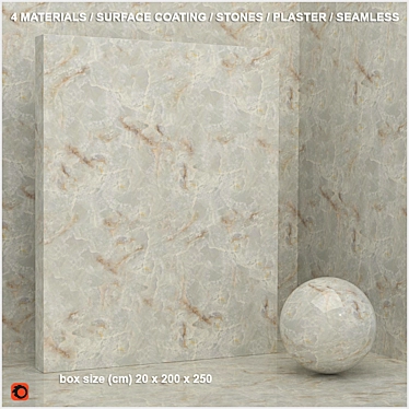 Seamless Stone & Plaster Materials - Set 2 3D model image 1 