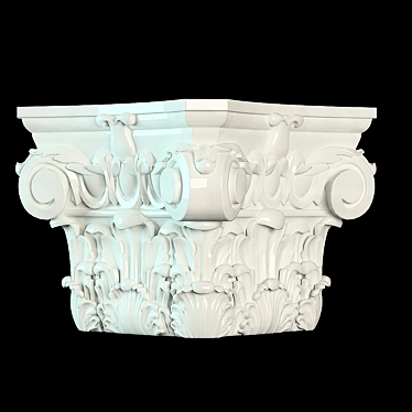 Classic Corinthian Capital: 26x26cm, 21cm Height 3D model image 1 