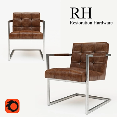 Title: Elegant Milano Tufted Chair in Rich Molasses Color 3D model image 1 