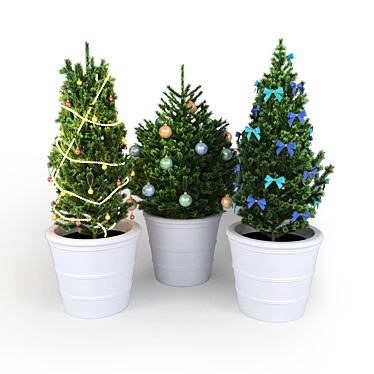 Festive Christmas Tree Decoration Set 3D model image 1 