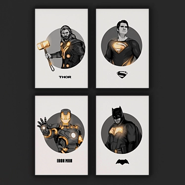 Modern Heroes Painting Set 3D model image 1 