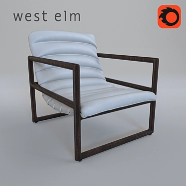 Modern White Dillon Armchair 3D model image 1 