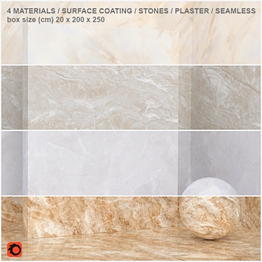 Seamless Stone and Plaster Set 3D model image 1 