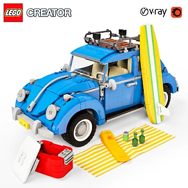 Detailed LEGO Creator Beetle: Perfect Decor for Kids Room 3D model image 1 