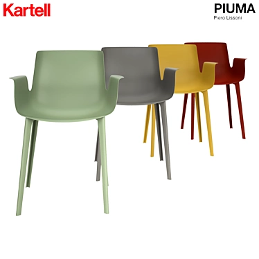 Ultra lightweight and stylish Kartell Piuma Chair 3D model image 1 