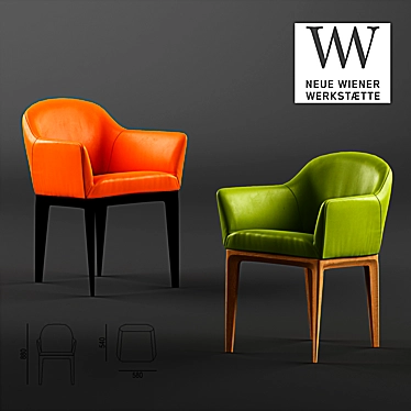 Vitoria Chair with armrests by Neue Wiener Werkstatte