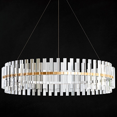 Elegant 4-Light Brass Pendant 3D model image 1 