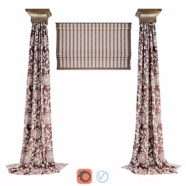 Elegant Curtain: Sophisticated Design 3D model image 1 