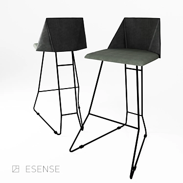 Modern Leather Bar Stool 3D model image 1 