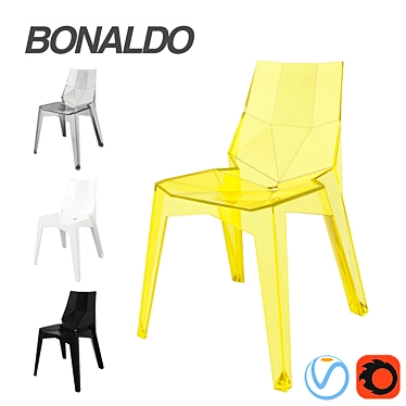 Bonaldo Poly: Contemporary Chair in Glossy Polycarbonate and Polyamide 3D model image 1 