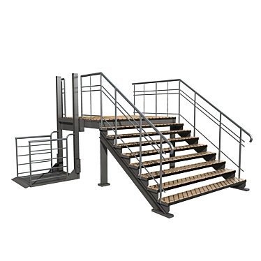 Sliding Porch: Stairs & Lift 3D model image 1 