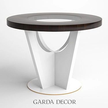 Modern White Magazine Table with Glass Top 3D model image 1 