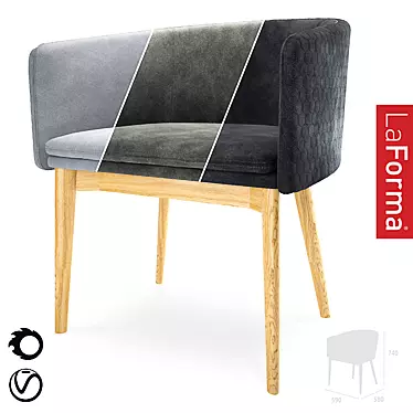 LaForma Harmon - Stylish Studded Armchair 3D model image 1 