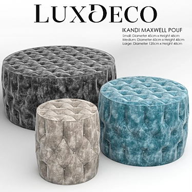 LuxeMax Maxwell Pouf: Stylish & Versatile Seating Solution 3D model image 1 