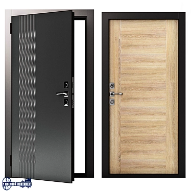 Secure and Stylish Continent-Gracia Entrance Doors 3D model image 1 