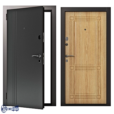 Security and Comfort in Continent-Line Entrance Doors 3D model image 1 