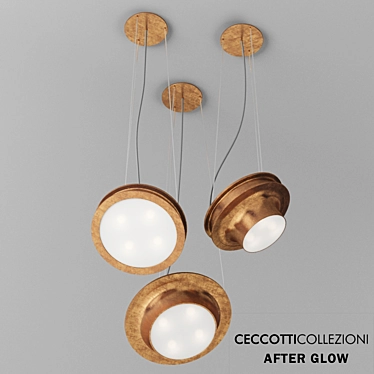 AFTER GLOW Brass & Glass Ceiling Lamp 3D model image 1 