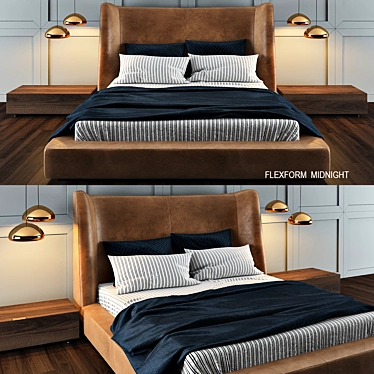 Midnight Flexform Bed: Elegant and Versatile 3D model image 1 