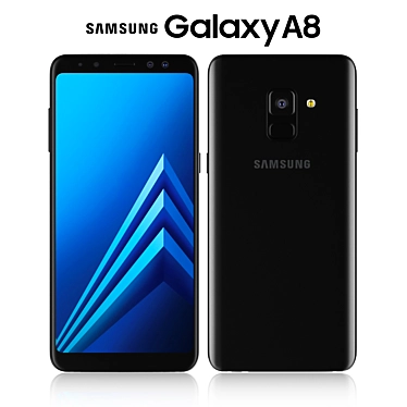 Elegant Samsung Galaxy A8: Black Beauty 3D model image 1 