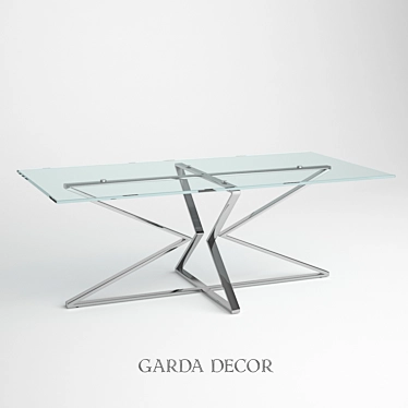 Modern Steel and Glass Magazine Table 3D model image 1 