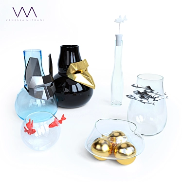 Elegant Vanessa Mitrani Vase Set 3D model image 1 
