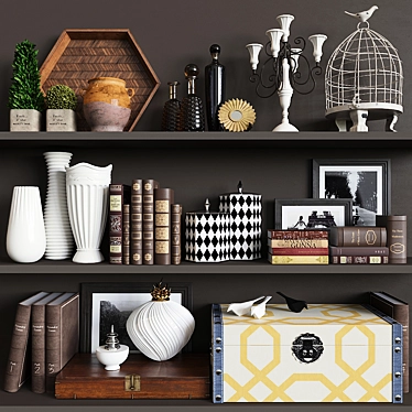 Decor Shelf Set - Versatile Decorative Shelves for Storages and Displays 3D model image 1 