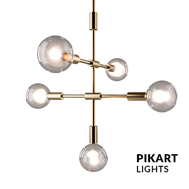 Elegant Brass Chandelier | Art. 3961 3D model image 1 