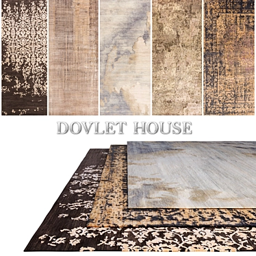 DOVLET HOUSE 5-Piece Carpets Set (Part 184) 3D model image 1 