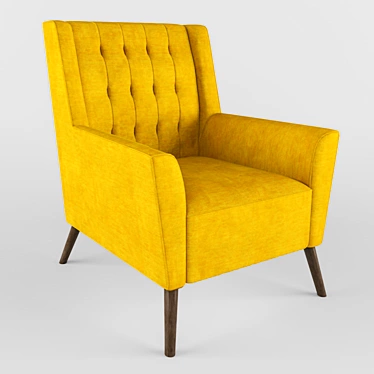 Yellow Velvet Ralph Armchair 3D model image 1 