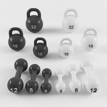 Ultimate Fitness Set: Weights & Dumbbells 3D model image 1 