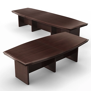 Elegant Walnut Negotiation Tables 3D model image 1 