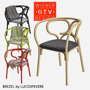 Brezel Rattan Dining Chair 3D model image 1 