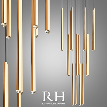 Elegant Aquitaine Round Chandelier 3D model image 1 