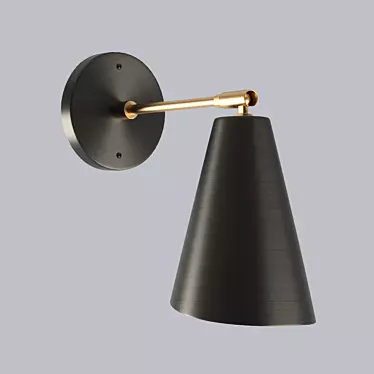 Sleek Tilt Cone Wall Sconce 3D model image 1 