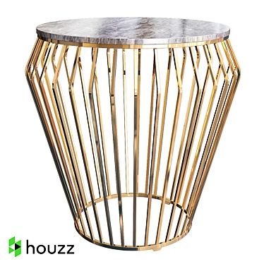 Gilded Steel Coffee Table 3D model image 1 