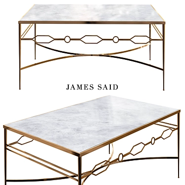 Golden Grace Marble Coffee Table 3D model image 1 