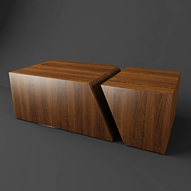 Title: Modern Walnut Coffee Table 3D model image 1 