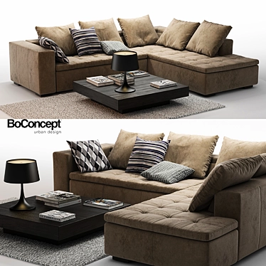 Modern Corner Sofa: BoConcept Mezzo 3D model image 1 