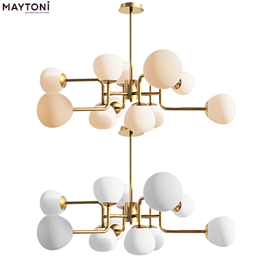 Modern Frosted Glass Chandelier 3D model image 1 