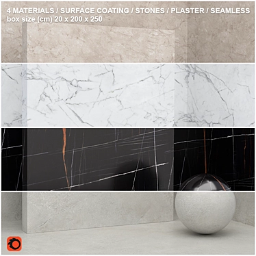 Seamless Materials Set - Stone, Plaster  3D model image 1 